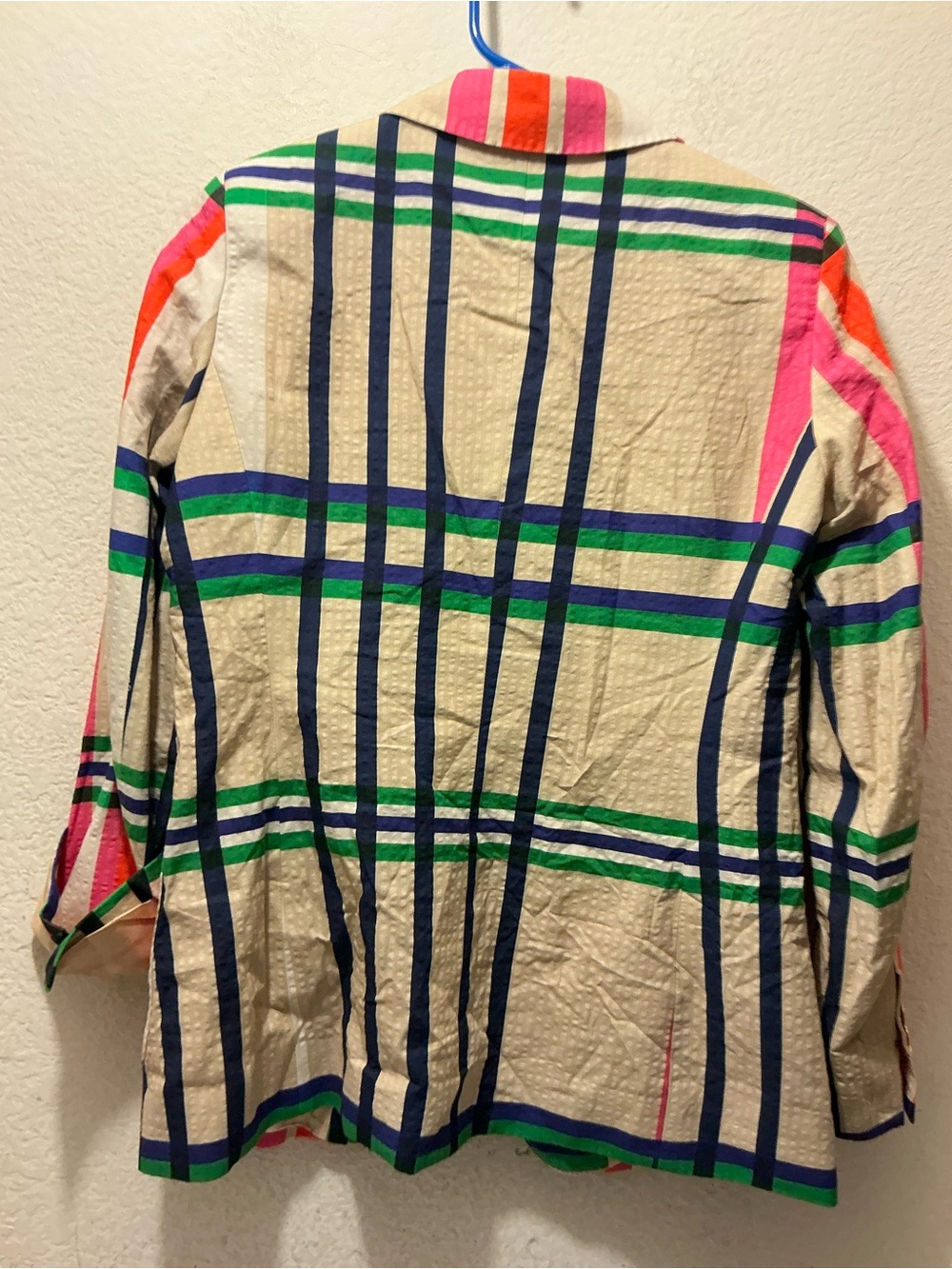 NWOT VILAGALLO plaid single breasted harlow blazer in herne size 38 - Picture 8 of 9